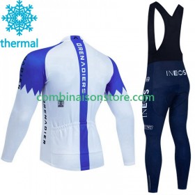 Maillot Cyclisme Hiver + Collant à Bretelles Ineos Grenadier 2023 Blanc